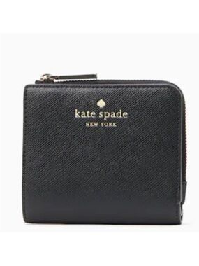 NWT Kate Spade Black Schuyler Small L Zip Bifold Wallet